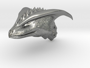 Dragon Head pendant in Natural Silver