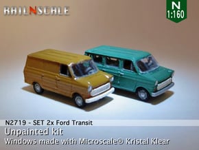 SET 2x Ford Transit (N 1:160) in Smooth Fine Detail Plastic