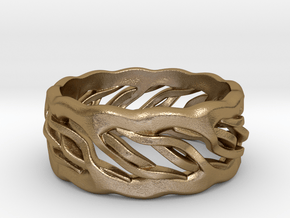 Earth Weave Ring (select a size) in Polished Gold Steel