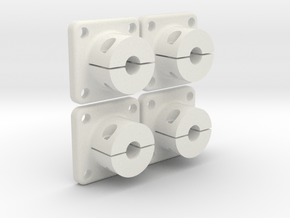4x Shaft adapter 5mm  in White Natural Versatile Plastic