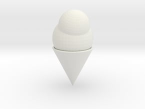 Ice Cream Cone in White Natural Versatile Plastic