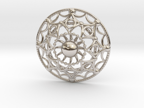 Mandala Flux Pendant in Platinum