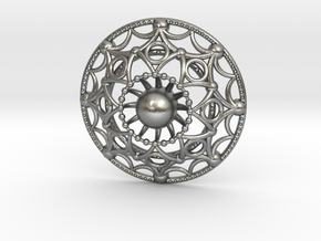 Mandala Flux Pendant in Natural Silver