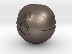 Master Ball Original Size (8cm in diameter) in Polished Bronzed Silver Steel