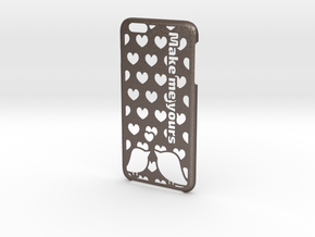 iPhone 6 Plus Case - Customizable in Polished Bronzed Silver Steel
