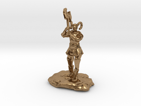 Tiefling Paladin Mini in Plate with Great Axe in Natural Brass