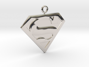SuperMan Pendant in Platinum