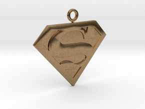 SuperMan Pendant in Natural Brass