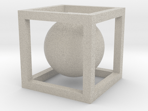 Sphere In A Cube in Natural Sandstone