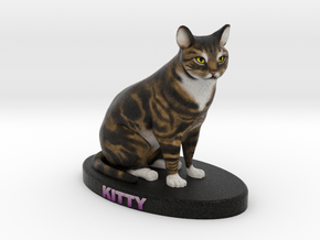 Custom Cat Figurine - Kitty in Full Color Sandstone