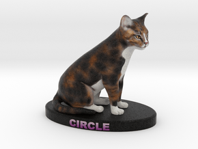 Custom Cat Figurine - Circle in Full Color Sandstone
