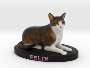 Custom Cat Figurine - Felix in Full Color Sandstone