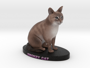 Custom Cat Figurine - Smokey in Full Color Sandstone