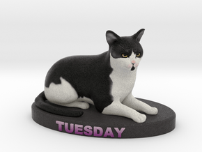 Custom Cat Figurine - Tuesday in Full Color Sandstone