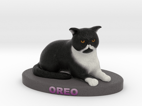 Custom Cat Figurine - Oreo in Full Color Sandstone