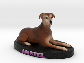 Custom Dog Figurine - Amstel in Full Color Sandstone