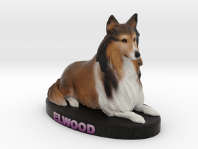 Custom Dog Figurine - Elwood in Full Color Sandstone