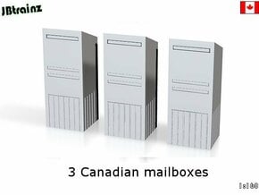 3 Canadian Mailboxes (1:160) in Tan Fine Detail Plastic