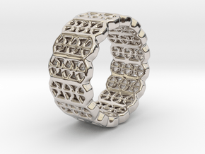 Grid Ring - EU Size 58 in Platinum