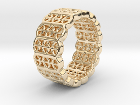Grid Ring - EU Size 58 in 14K Yellow Gold
