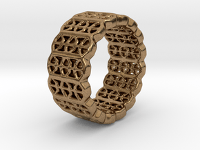 Grid Ring - EU Size 58 in Natural Brass