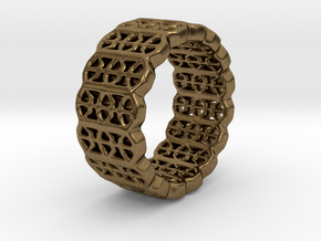 Grid Ring - EU Size 58 in Natural Bronze