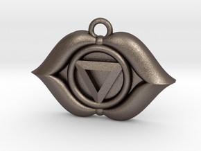Ajna (Third Eye Chakra) Pendant in Polished Bronzed Silver Steel