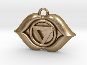 Ajna (Third Eye Chakra) Pendant in Polished Gold Steel