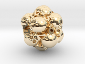 Spin-Down Ossuary d20 in 14K Yellow Gold