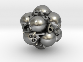 Spin-Down Ossuary d20 in Natural Silver