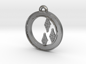 Rarity Cutie-mark Circle-pendant in Natural Silver