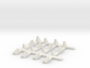 1-87 Scale Dragon Teeth Road Barrier Expansion in White Natural Versatile Plastic