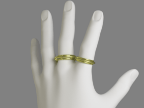 Pipe Ring - EU Size 62 in Polished Gold Steel