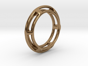 Pipe Ring - EU Size 62 in Natural Brass