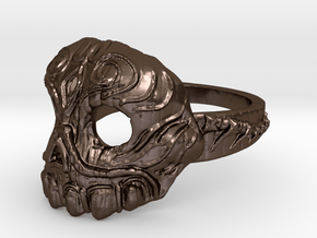 Dr.K Skull Ring-Size 9.5 in Polished Bronze Steel