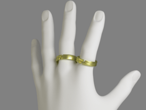 Servant Ring - EU Size 63 in Polished Gold Steel