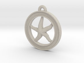 Starfish Circle-pendant in Natural Sandstone