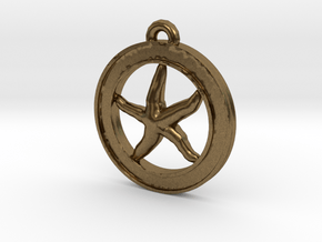 Starfish Circle-pendant in Natural Bronze