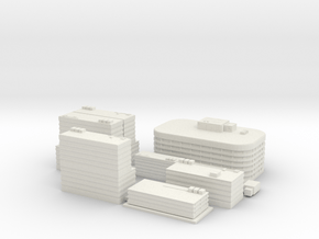 City Building Set (8 in 1) - 1 piece version in White Natural Versatile Plastic