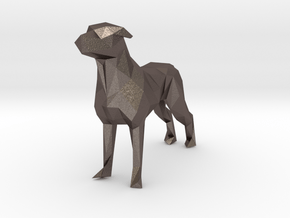 Ring Holder Dog in Polished Bronzed Silver Steel
