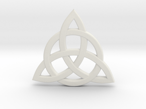 Triquetra Celtic Necklace Center Piece in White Natural Versatile Plastic