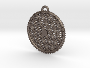 Flower Of Life in Polished Bronzed Silver Steel