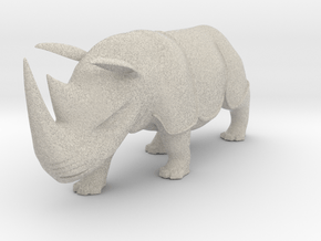 Rhinoceros Statue in Natural Sandstone