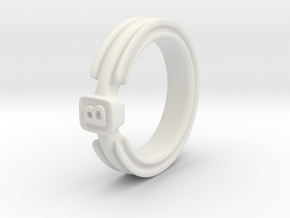 Em(B)lem Ring - EU Size 64 in White Natural Versatile Plastic
