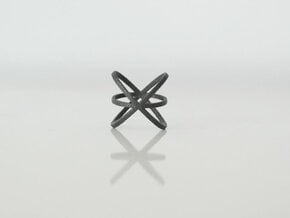 atom ring - size 6 - steel in Matte Black Steel