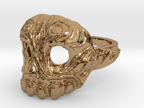 Dr.K Skull Ring Size 5 in Polished Brass