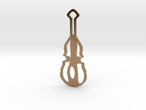 Angry Violin Pendant in Natural Brass