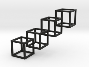Interlocking Cube Necklace 4 in Black Natural Versatile Plastic