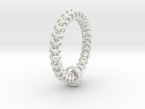 Cubichain Bracelet (Multiple sizes) in White Natural Versatile Plastic: Large