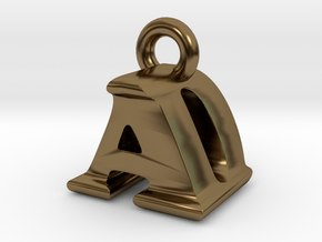3D Monogram Pendant - ADF1 in Polished Bronze
